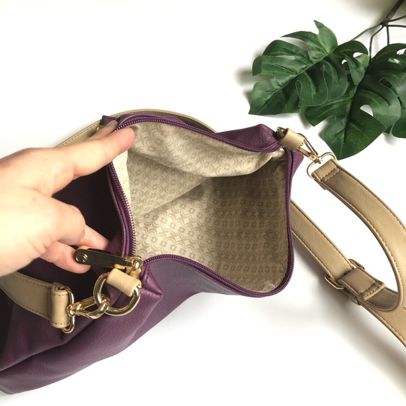 Anthropologie Purple Shoulder Bag Medium wristlet - Picture 5 of 6